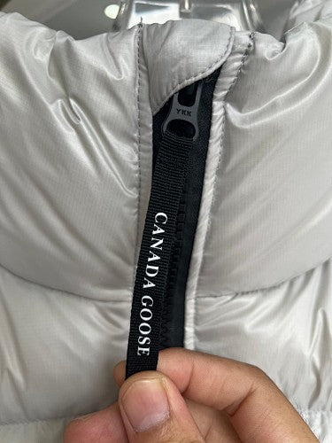 Canada Goose Glossy White Quilted Zip-Front Puffer Vest