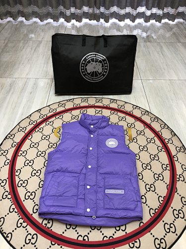 Canada Goose Quilted Purple Snap-Front Puffer Vest