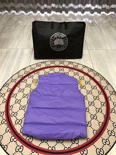 Canada Goose Quilted Purple Snap-Front Puffer Vest