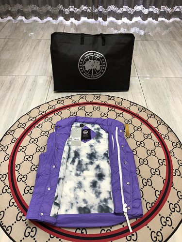Canada Goose Quilted Purple Snap-Front Puffer Vest