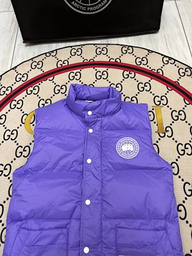 Canada Goose Quilted Purple Snap-Front Puffer Vest
