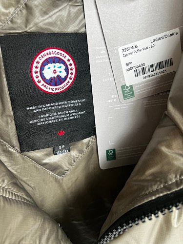 Canada Goose Glossy Taupe Quilted Zip-Front Puffer Vest