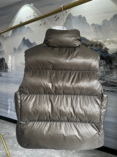Canada Goose Glossy Taupe Quilted Zip-Front Puffer Vest