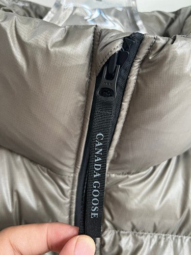 Canada Goose Glossy Taupe Quilted Zip-Front Puffer Vest