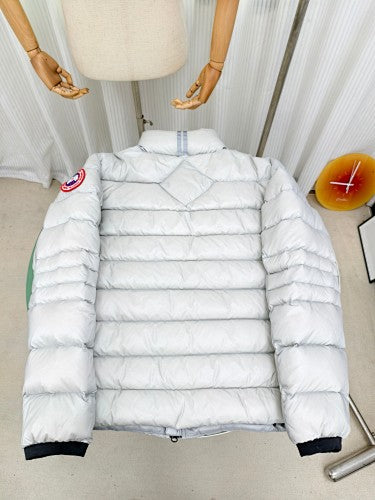 Canada Goose Quilted White Stand-Collar Puffer Jacket