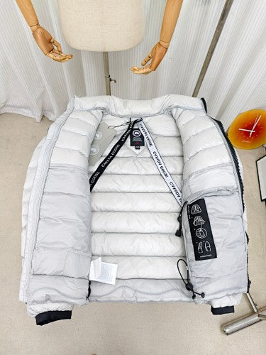 Canada Goose Quilted White Stand-Collar Puffer Jacket
