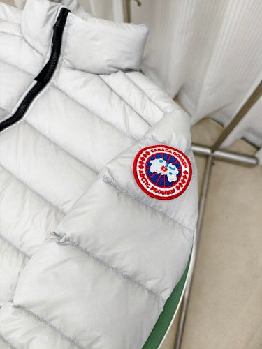 Canada Goose Quilted White Stand-Collar Puffer Jacket