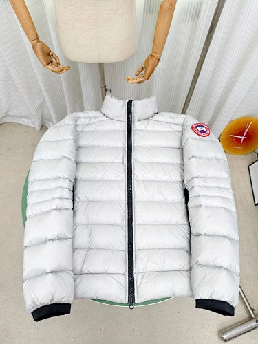 Canada Goose Quilted White Stand-Collar Puffer Jacket