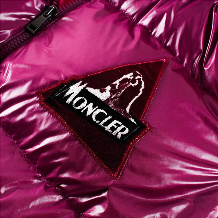 Moncler Magenta Glossy Hooded Puffer Jacket