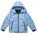 Moncler Glossy Light Blue Hooded Quilted Puffer Jacket