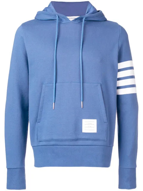 Thom Browne 4-Bar stripe logo-patch Hoodie