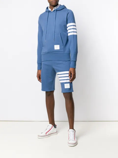 Thom Browne 4-Bar stripe logo-patch Hoodie