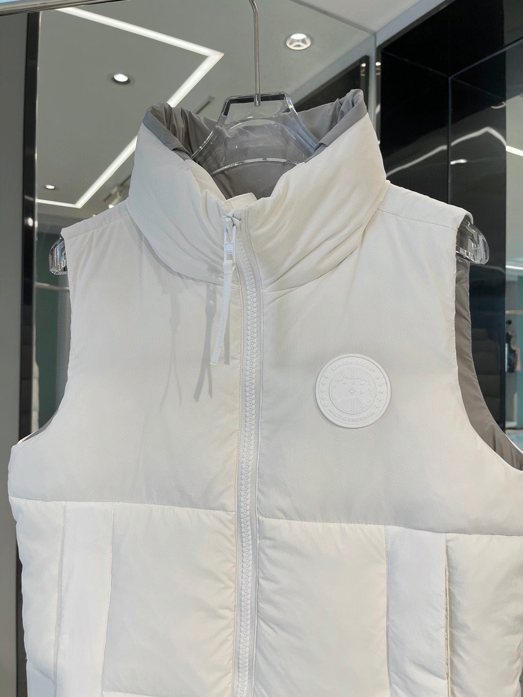 Canada Goose Quilted White Zip-Front Puffer Vest