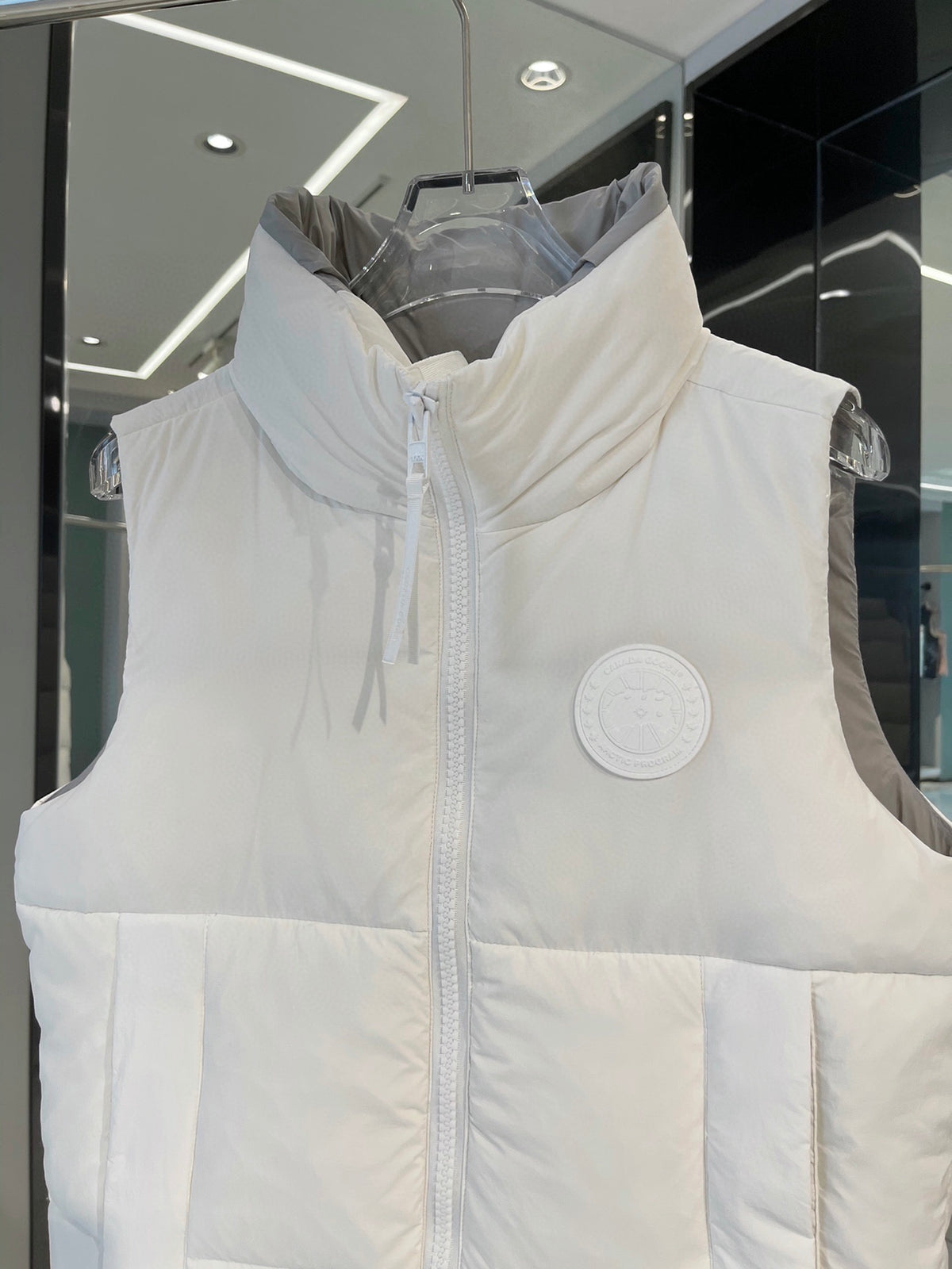 Canada Goose Quilted White Zip-Front Puffer Vest