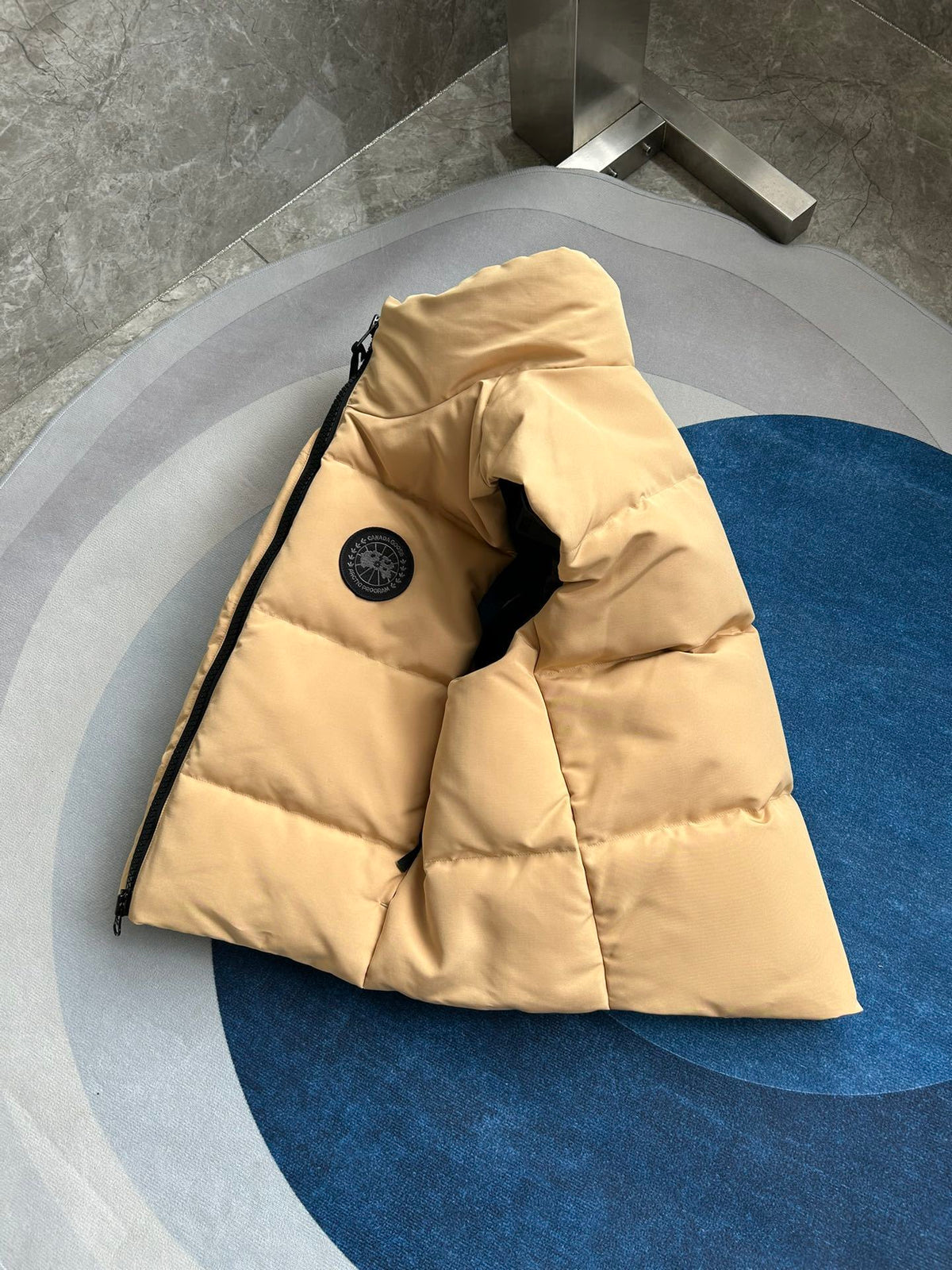 Canada Goose Quilted Sand Beige Zip-Front Puffer Vest