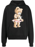 DOMREBEL Snap teddy-print pullover hoodie