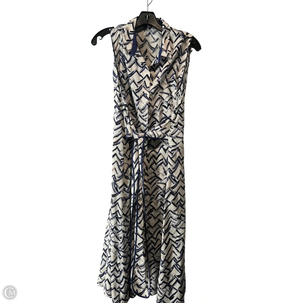 Dress Casual Midi By Nic + Zoe In Blue & White, Size: M