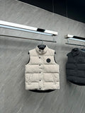 Canada Goose Quilted Cream Snap-Front Puffer Vest