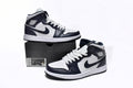 Nike Air Jordan 1 Mid White Metallic Gold Obsidian Reps Sneakers 554724-174