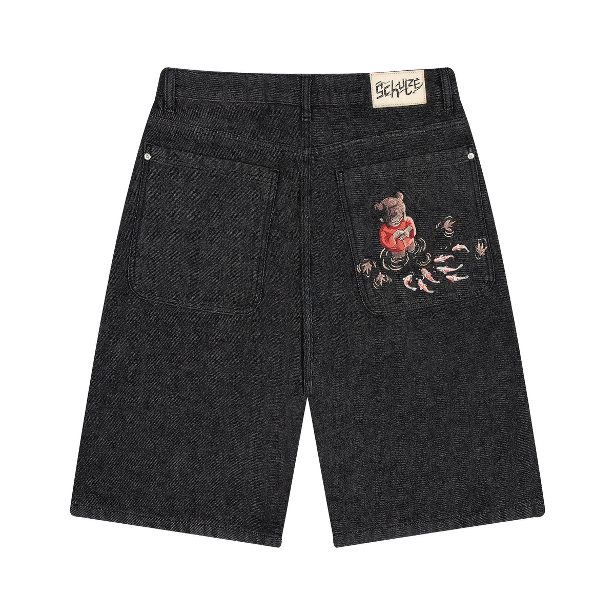 "koi fish v2" Jorts raw black
