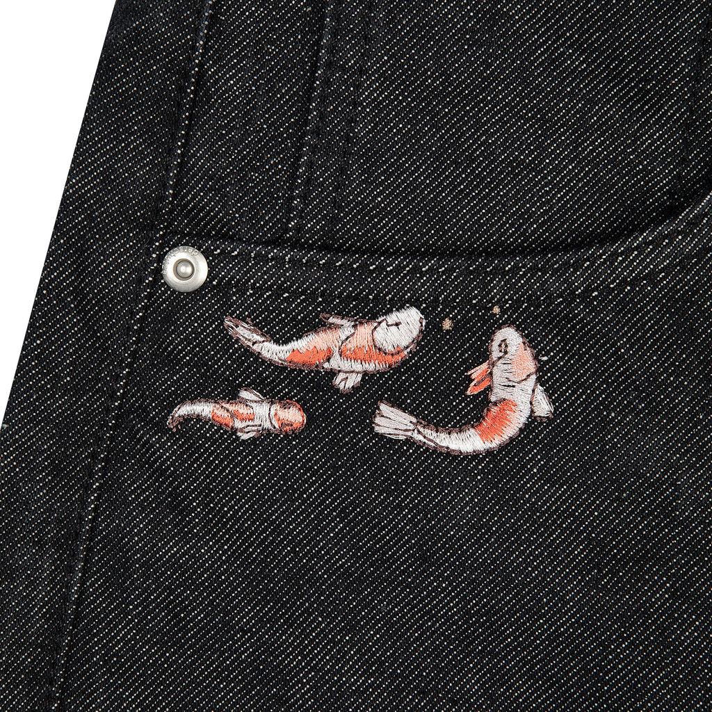 "koi fish v2" Jorts raw black