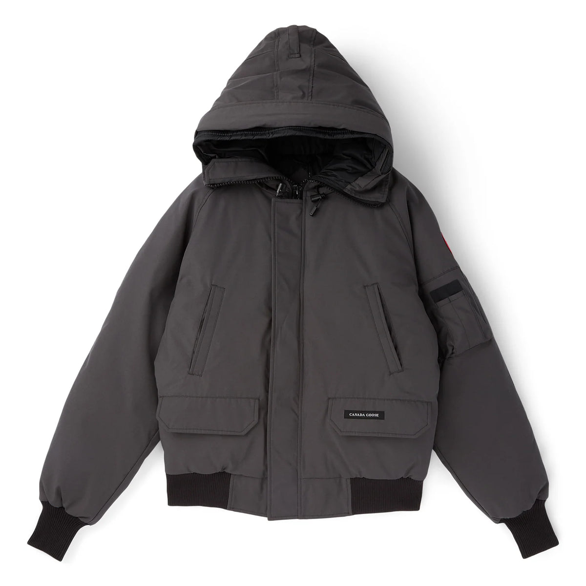 Canada Goose Charcoal Gray Hooded Bomber Jacket
