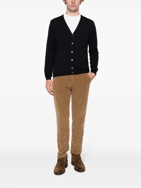Zanone plunging V-neck fine-knit cardigan
