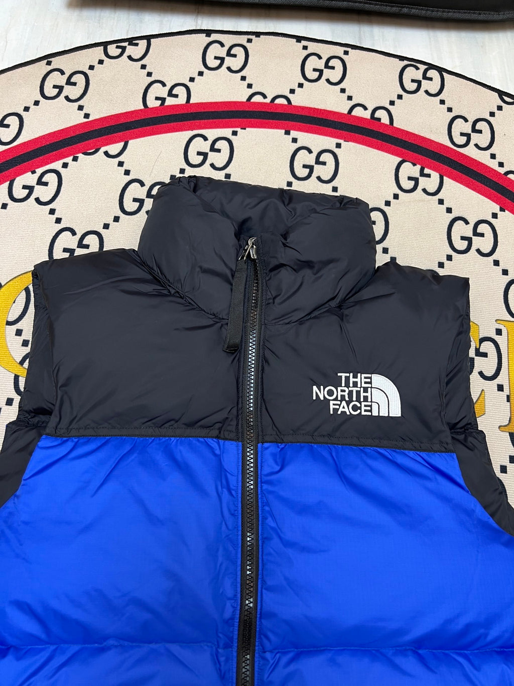 The North Face Quilted Royal Blue and Black Puffer Vest
