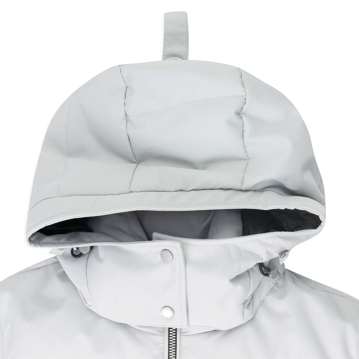 Moose Knuckles Quilted White Hooded Puffer Bomber Jacket