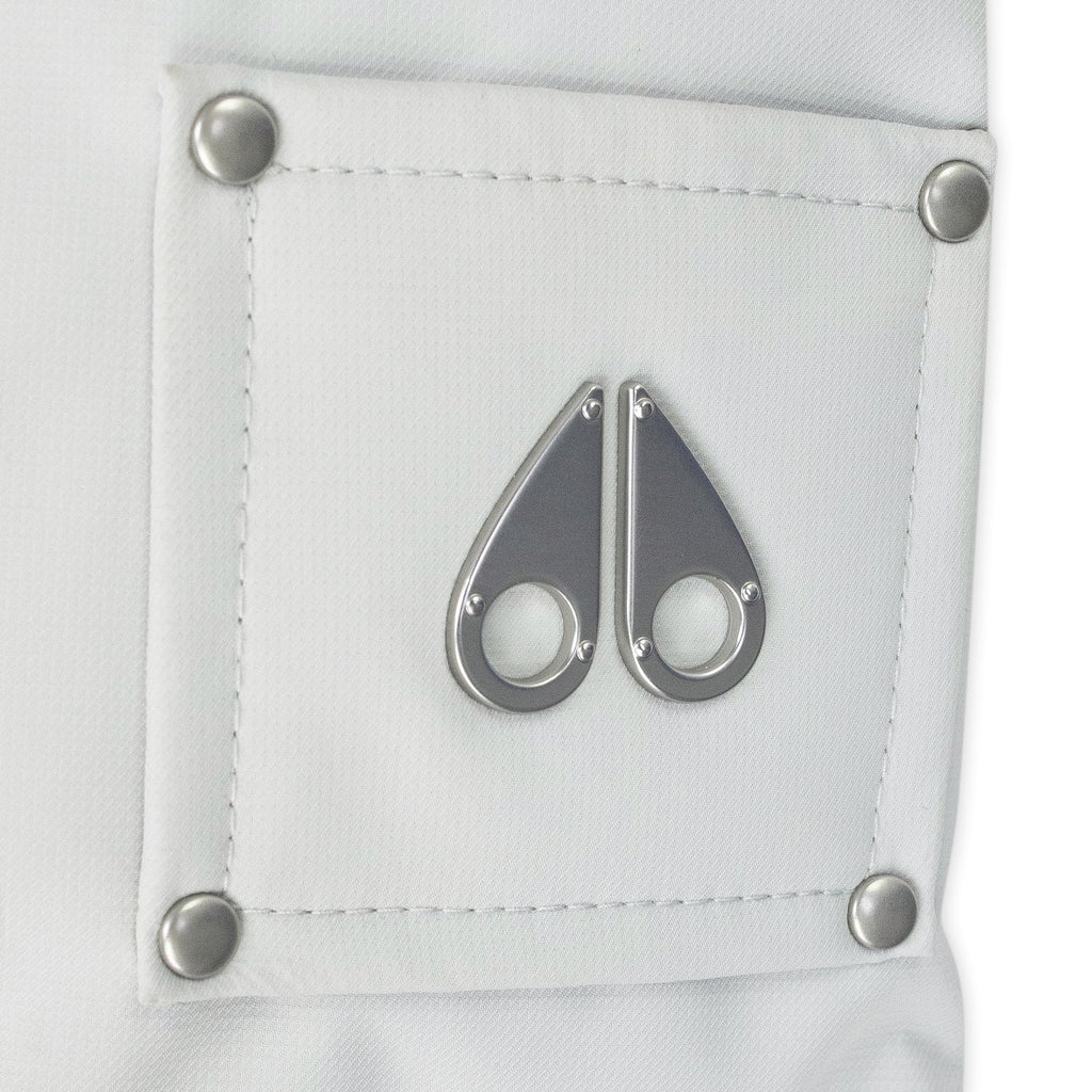 Moose Knuckles Quilted White Hooded Puffer Bomber Jacket