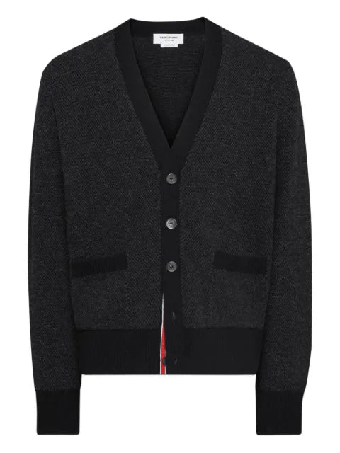 Thom Browne merino wool intarsia V-neck cardigan