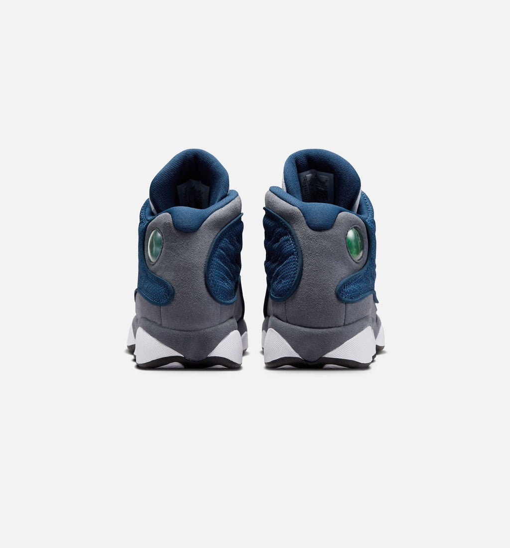 Air Jordan 13 Retro Navy and Flint Grey Grade School Sneakers - Navy / University Blue / Flint Grey / White