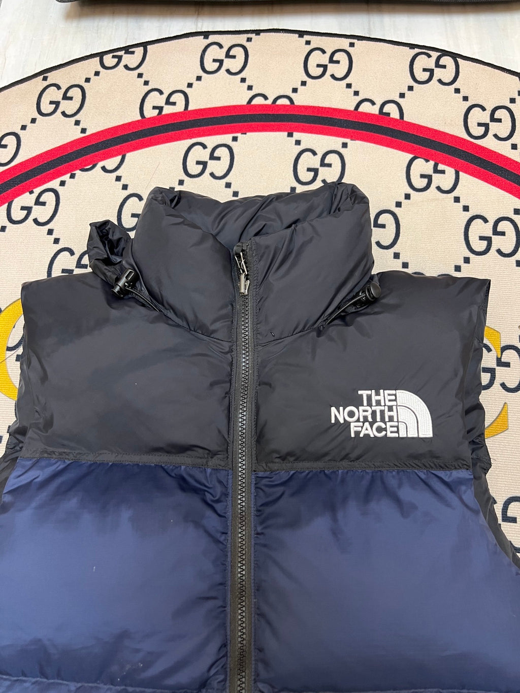 The North Face Quilted Navy Blue and Black Puffer Vest