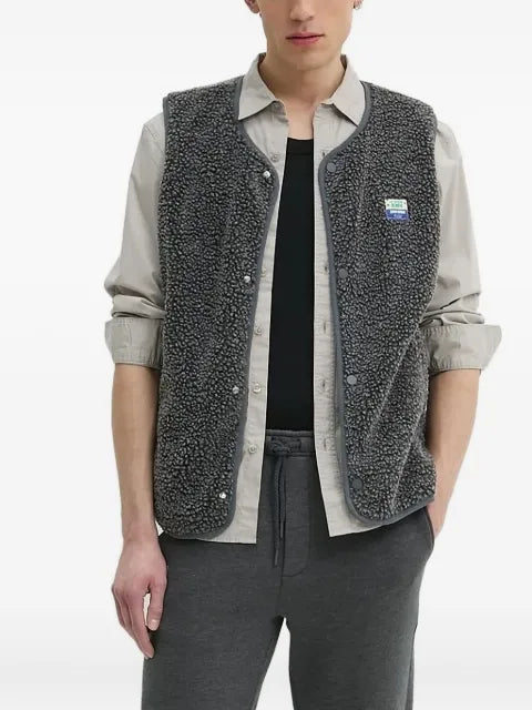 American Vintage fleece-texture button gilet
