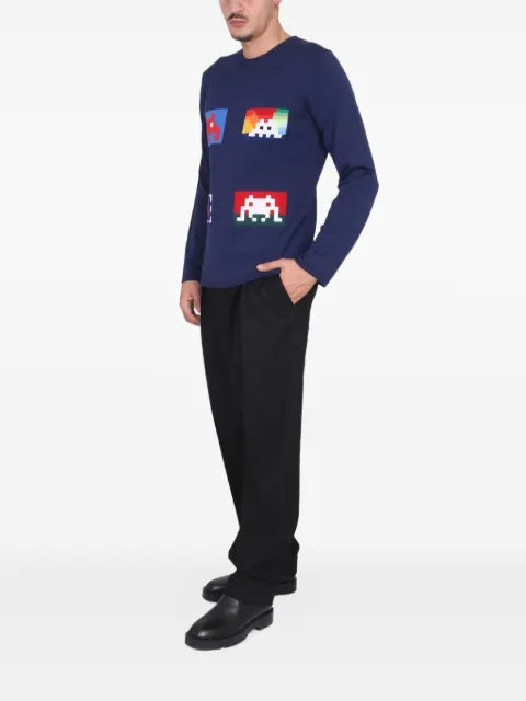 Comme Des Garçons Shirt graphic crewneck knitwear