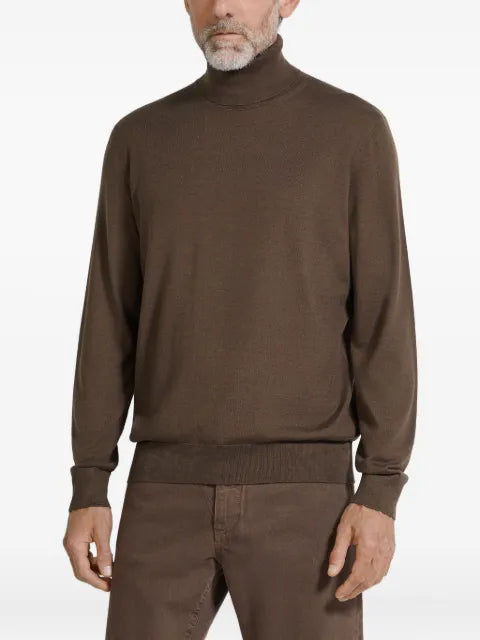Zegna turtleneck cashmere-blend sweater