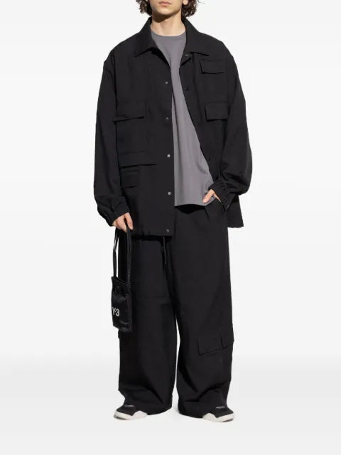 Y-3 multi-pocket button-fastening jacket
