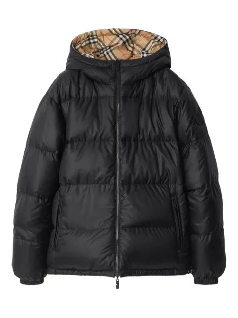 Burberry reversible Check hooded puffer jacket