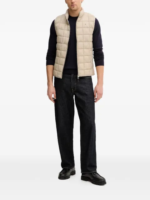 Hackett London quilted logo-embroidery gilet