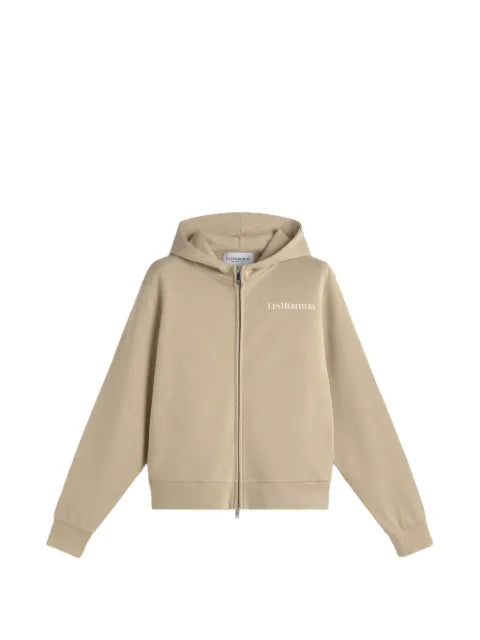 LES HÉRITIERS logo-detail zip-up hoodie