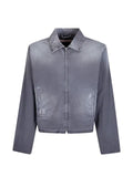 Stockholm Surfboard Club distressed logo-print jacket