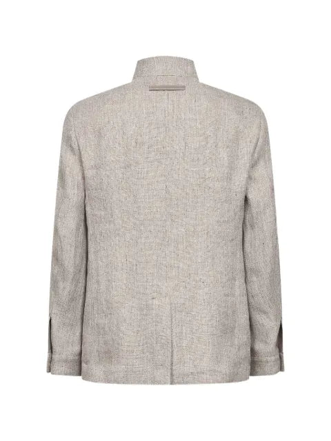 Zegna  Il Conte Oasi button micro-check jacket