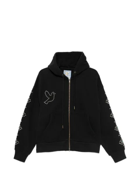 KidSuper Dove & Eye stud-embellished zip-up hoodie