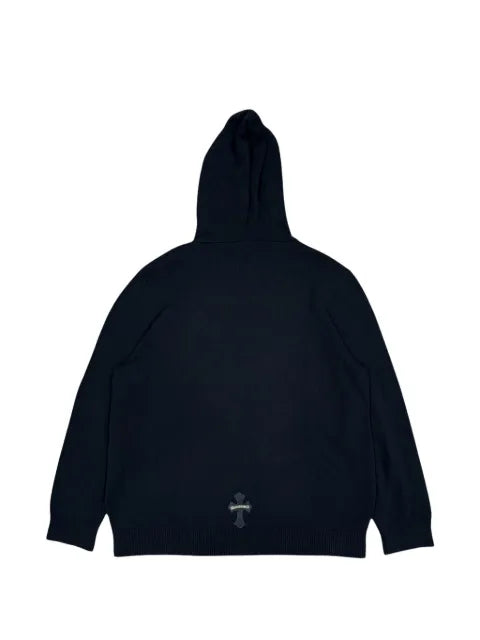 Chrome Hearts leather-patch cashmere hoodie