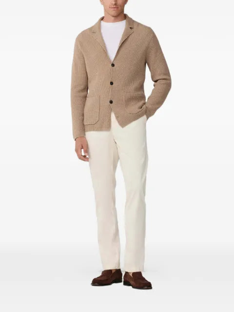 Hackett London waffle-stitch cardigan