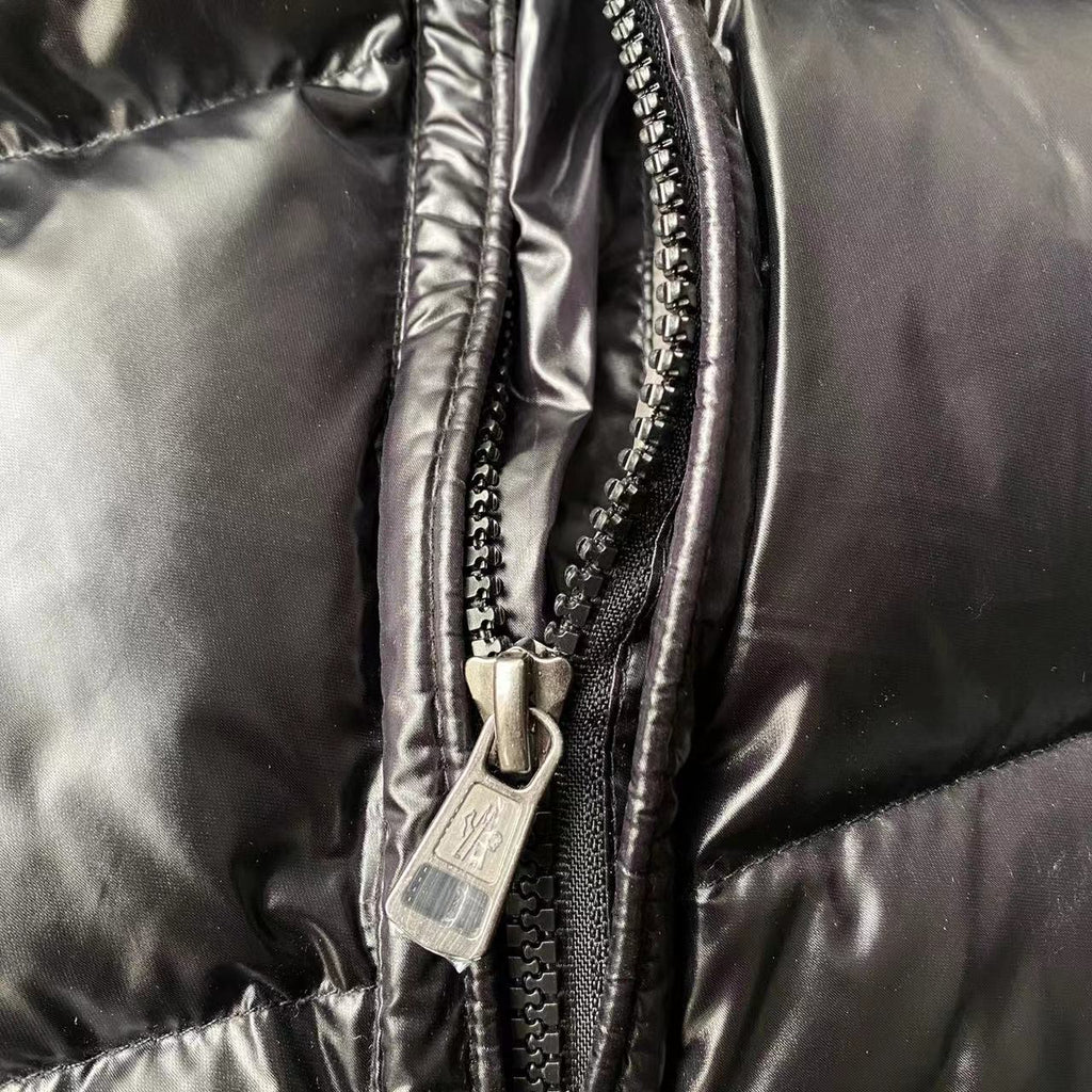 Moncler Glossy Black Hooded Quilted Puffer Jacket