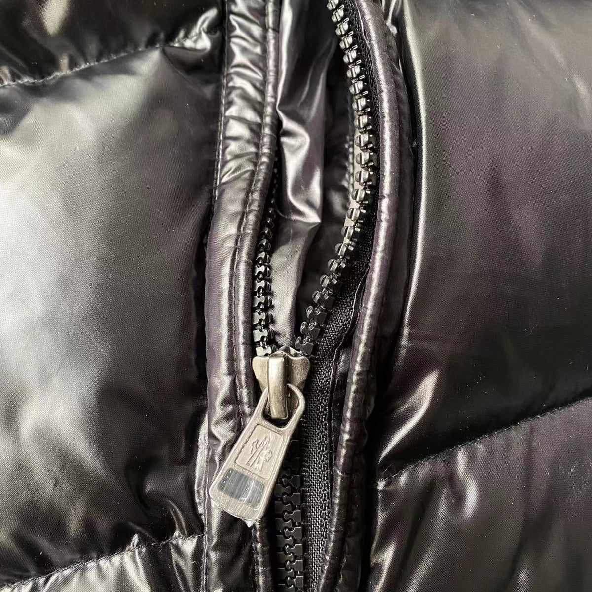 Moncler Glossy Black Hooded Quilted Puffer Jacket