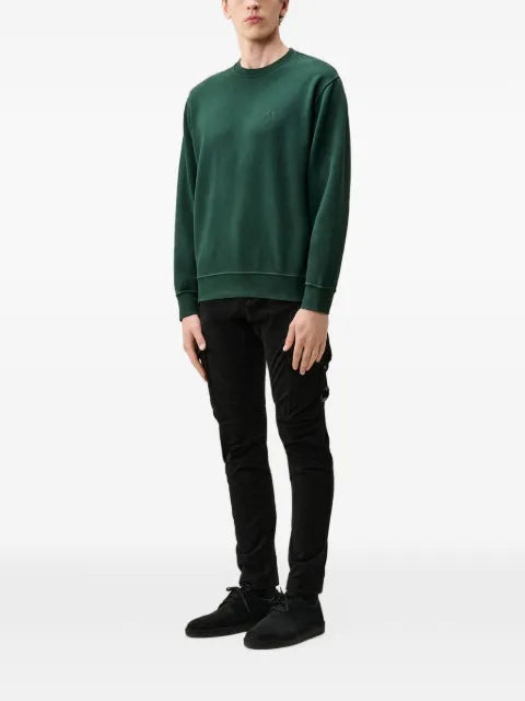 C.P. Company brushed and emerized diagonal fleece crewneck logo sweatshirt