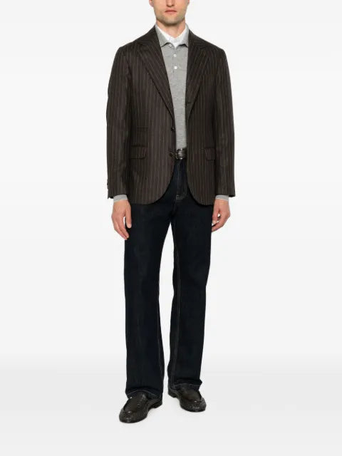 Brunello Cucinelli pinstripe peak-lapel blazer