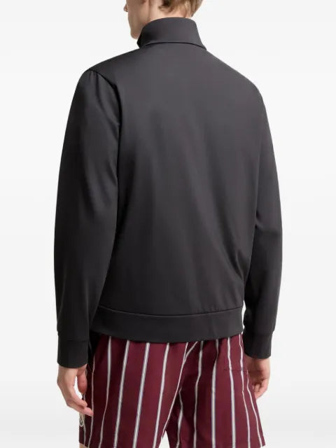 Moncler tricolor logo zip-up sweatshirt